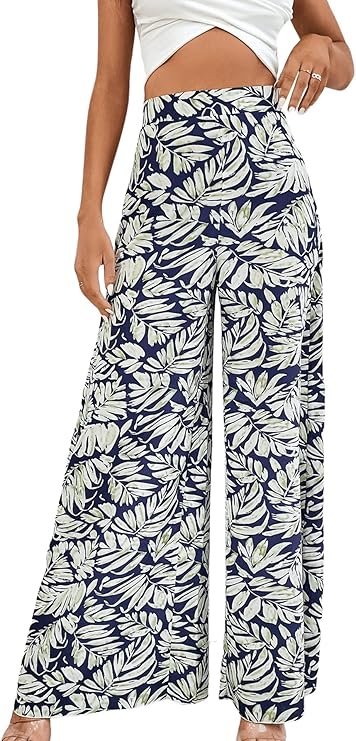 SweatyRocks Womens Boho Floral Wide Leg Pants