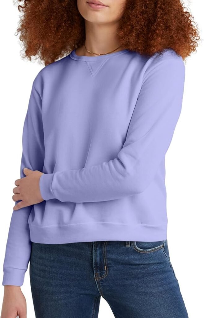 Hanes Womens Ecosmart V Notch Crewneck Sweatshirt